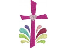 Stickdatei - Kreuz Regenbogentropfen